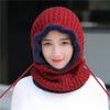 WTEMPO Autumn Winter Knitted Pullover Hats Women Large Solid Color Ear Protection Outdoor Cycling Windproof Scarf Hats