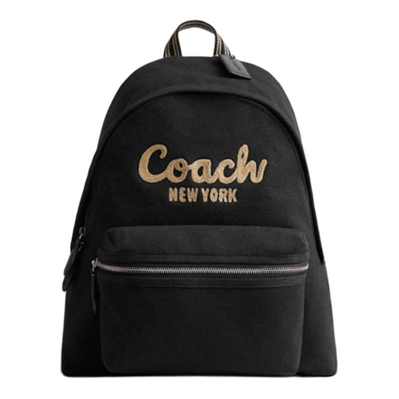 COACH Cargo 33 Logo Embroidery Fabric Backpack Large Women s Black чёрный