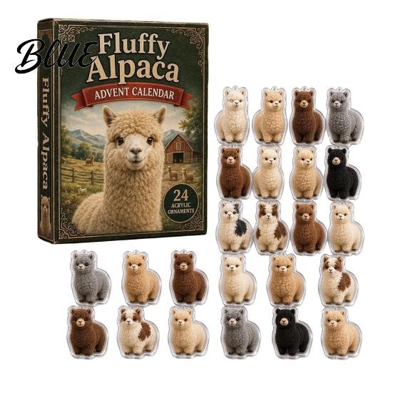 Desktop Decorative Ornaments with 24 24-Day Christmas Calendar 2026 Alpaca Advent Countdown Set 2D Acrylic