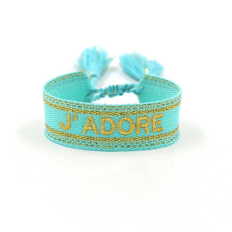 European Bohemian Style Fashion Personalized Embroidery Wrist Knitted Bracelet Retro Fashion Jewelry Gift