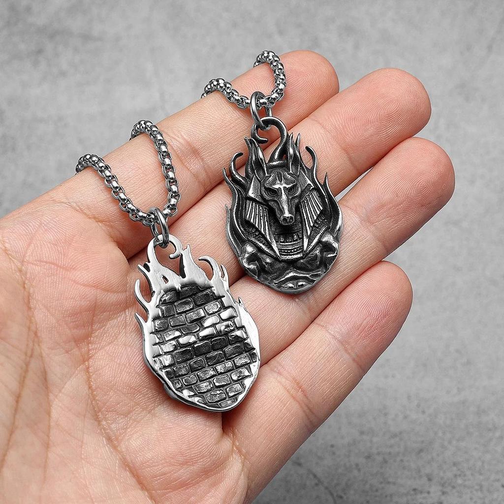 Amulett Talisman Anubis Gud Döden Halsband Hänge Antika Egypten Egyptisk Symbol Evigt Liv skydda väktare Döda