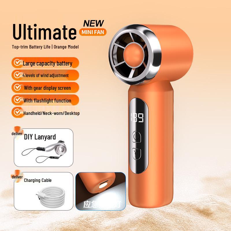 Rechargeable High-Speed Mini Fan with Digital Display & USB, Multi-Speed Portable Pocket Fan for 2026 Flagship Version