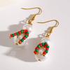 Charming Snowman Pearl Earrings: Elegant, Fashionable Beaded Tassel Studs for Women