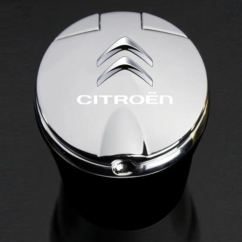 Car Ashtray LED Alloy Ash Tray Portable Smokeless Flame Retardant For Citroen C3 C4 X7 Xsara Picasso Crosser C-ELYSEE JUMPY NEMO