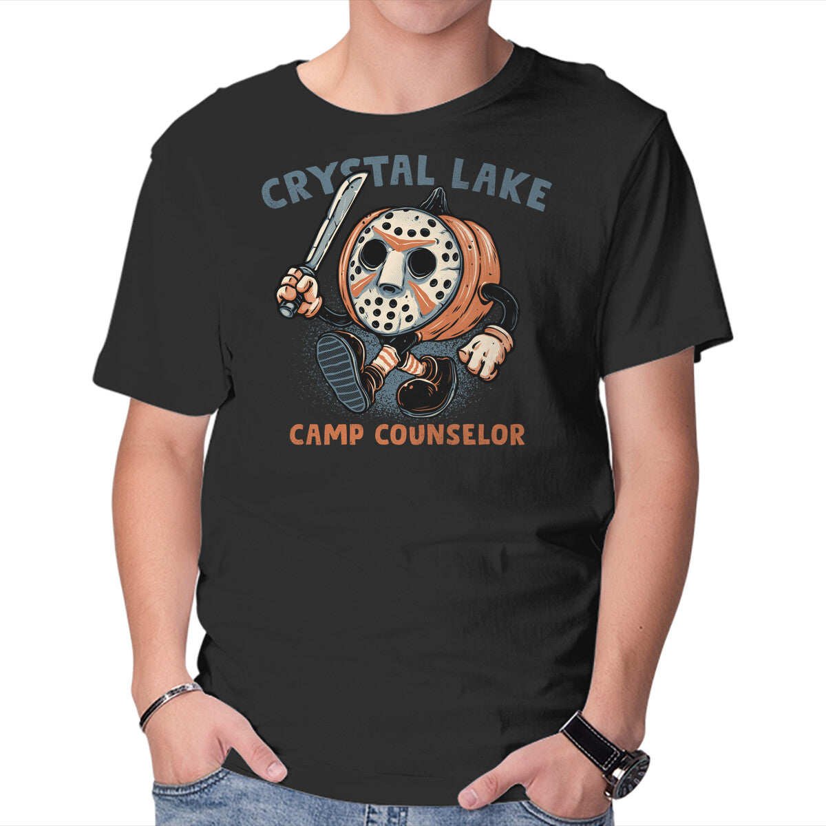 Unisex Crew Neck T-Shirt Camp Counselor Graphic Short Sleeve Casual Tee XS