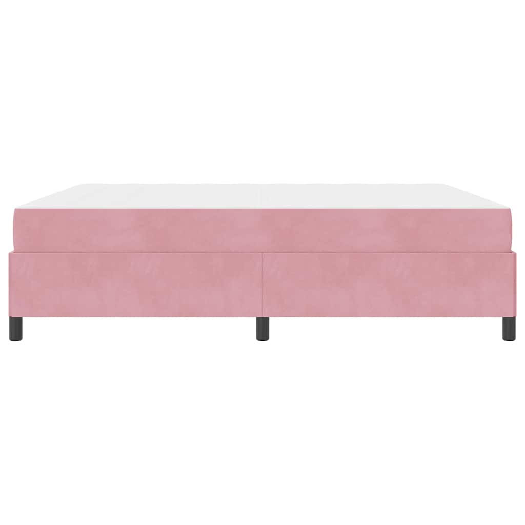 Bed Frame with Mattress Pink 180 x 200 cm Fabric