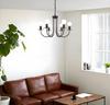 Chende Nordic Pendant Light, Black Chandelier, 6 Lights, LED Compatible, E26, Stylish, Retro, Elegant, Hanging Ceiling Light Fixture, Black, Simple,