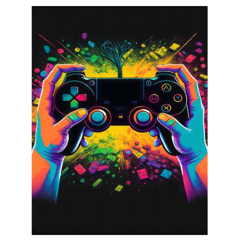 Colorful Game Controller Wall Art Poster Prints Nordic Aesthetic Picture Canvas Painting Gaming Boy Room Home Decoration