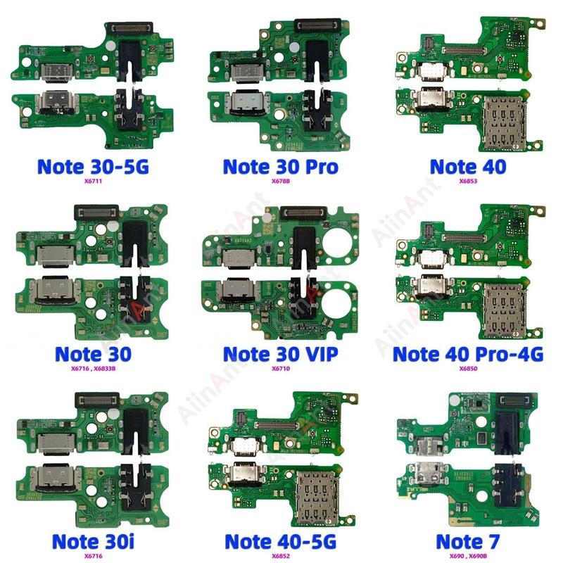AiinAnt For Infinix Note 7 30 40 30i Pro Lite Vip 4G 5G Dock Mic USB Charger Board Charging Connector Port Flex Cable