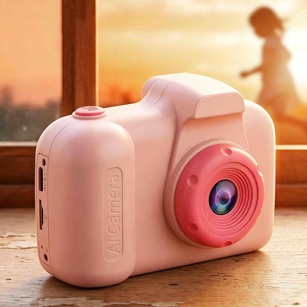 AI Kids Camera HD Dual Lens with AI Voice Chat & Object Recognition Mini Selfie Digital Camera Gift for 3-8 Years Old Girl