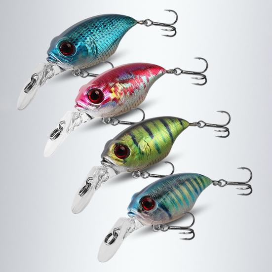 Fishing Lure Wobblers Floating Artificial Hard Bait with Treble Hook Realistic Looking Bright Color Crank Fishing Lure Bait