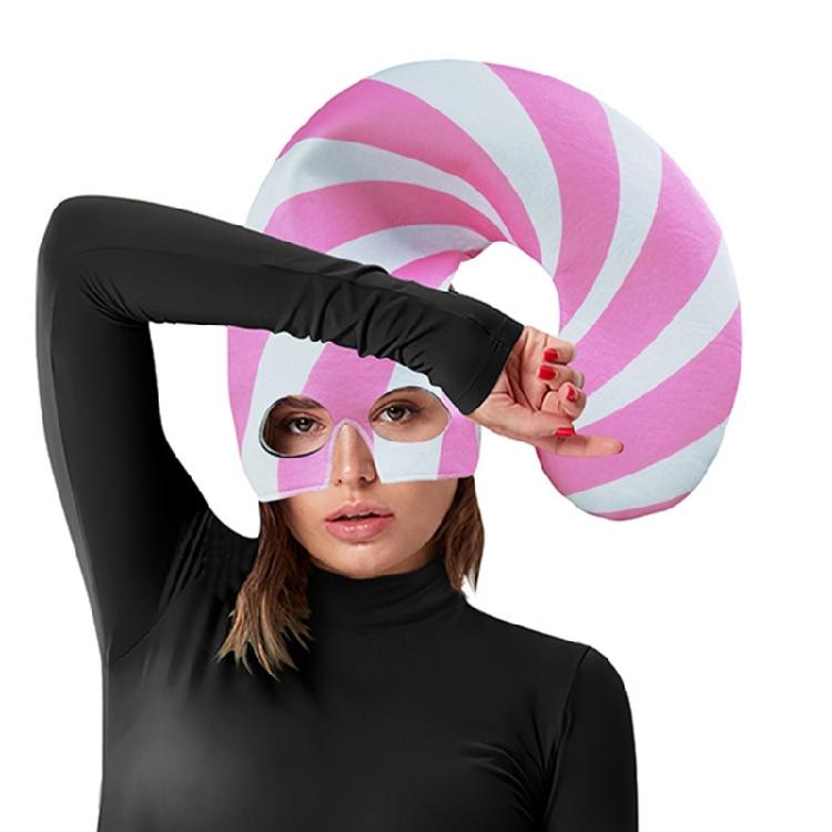Holiday Party Hat Stripe Hat Mask Candy Cane Costume Christmas Elf Hat Christmas Candy Outfit Halloween Cosplay Costumes