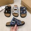 Platformowe sandały Birkenstock z denimu letnie obuwie nowy francuski temperament casualowe sandały