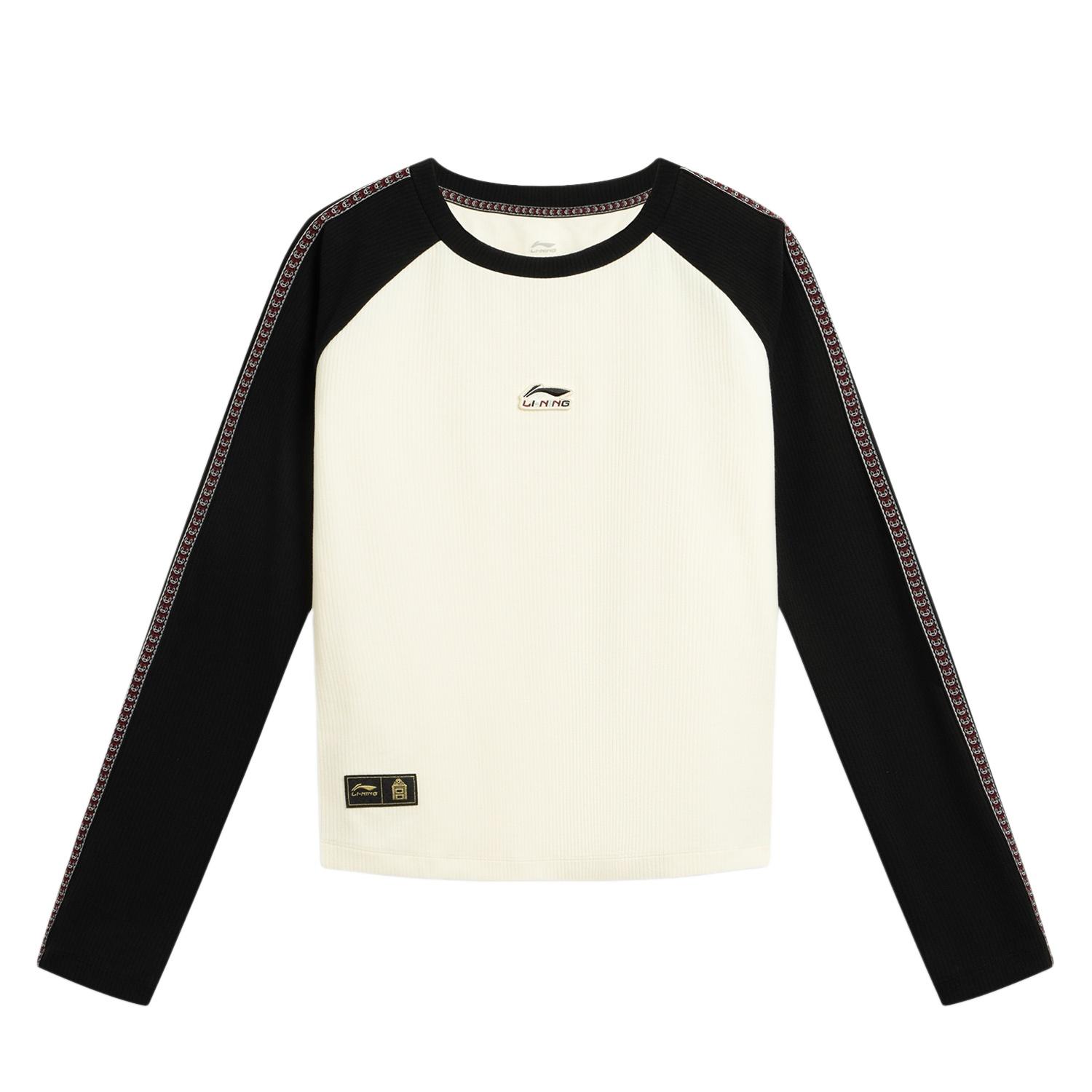 

Li-Ning Round Neck Embroidered Letter Pattern T-Shirt Women tops AHSW390-1 L