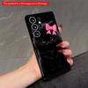 2DFlat Samsung Phone Case Black Kitten with Pink Bow Phone Case Applicable To Galaxy S23 S24 S25ULTRA S26 A12 A14 A15 A16 A54 A55