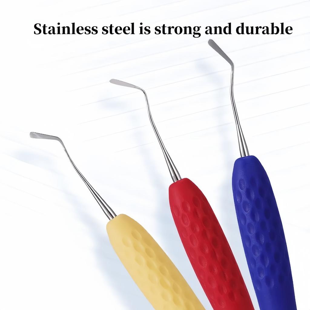 1Pc Dental Resin Filler Aesthetic Restoration Knife Silicone Handle Germany Steel Dentistry Tools for Dentists