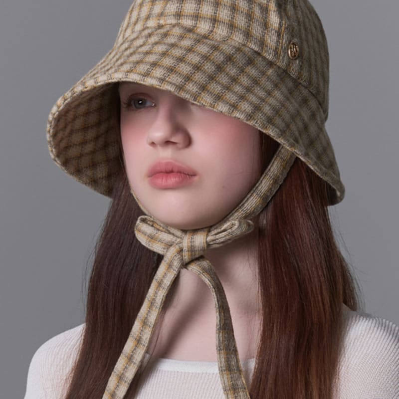 WHITE SANDS Purple Label Modern Retro Check Wire Bonnet Hat Selvia (3 colors)