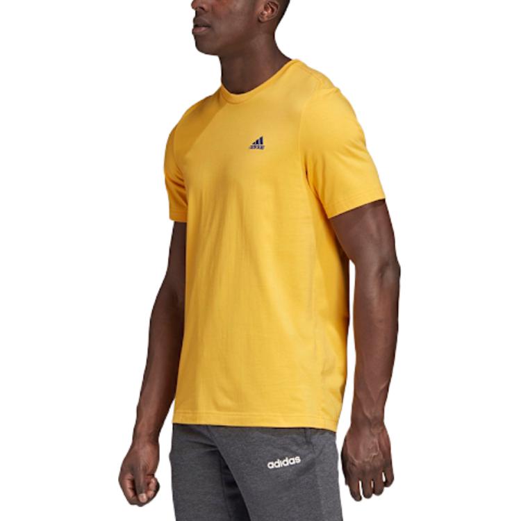 adidas T Shirts Men's Yellow Crew Neck Moderate GL2220