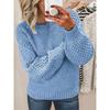 Women's Long-Sleeve Round Neck Cable Knit Pullover Sweater – European & American Fashion