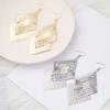 Creative Irregular Metal Geometric Rhombus Earrings Trendy Fashion Personality Thin Exaggerated Earrings