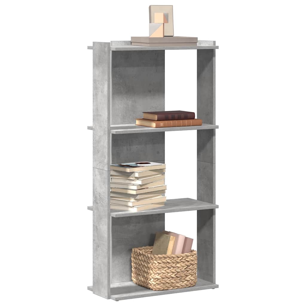 Bookshelf 3 Shelves Concrete Grey 60 x 30 x 120 cm Engineered Wood