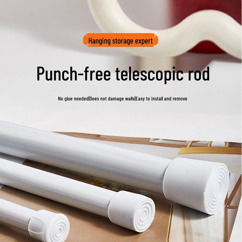Stanzfreie Teleskop-Vorhangstange für Türen, Küchen, Kleiderschränke, Duschen und zum Wäschetrocknen