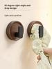 Walnut Wood Coat Rack Hooks Black Wall Hangers for Keys Clothes Bathroom Robe & Towels Entryway Organization Without Drilling