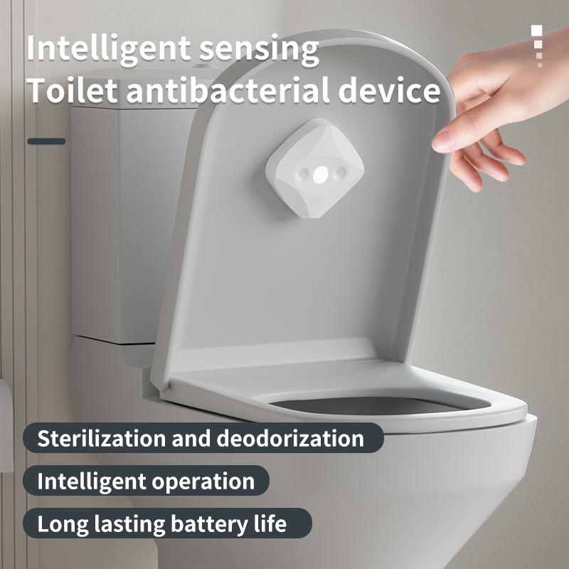 Household Smart Toilet Automatic Disinfection Lamp with LED Germicidal Purple Light Deodorizer USB Charging