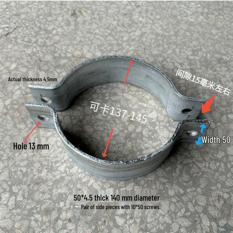 Abrazadera de Mástil y Cable de Viento Semicircular de Servicio Pesado para Postes de Cemento