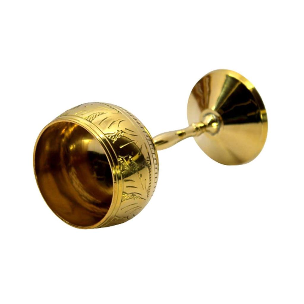 Brass Chalice Goblet Shot Glasses Wine Coupes Glasses - 4.5" Inches Height, 60 ML