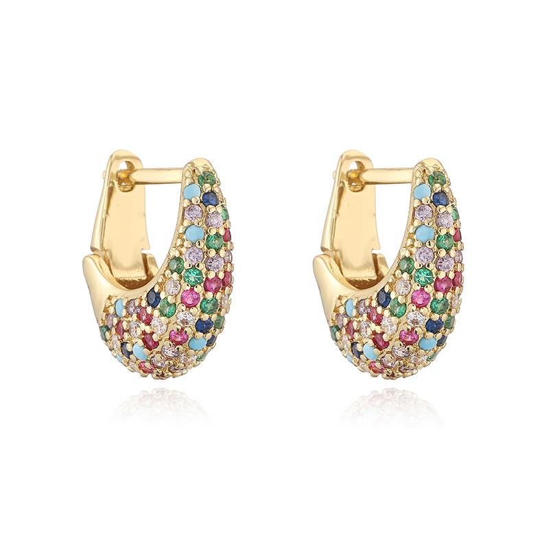 

HECHENG,16×14MM Europe And The United States Style Luxury Zirconia Earrings Ladies Party Gift Jewellery 1 Pair Other