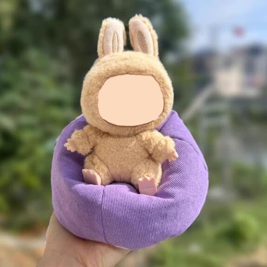 Bean Bag Chair for 17cm Dolls Handmade Corduroy Mini Sofa Pillows Cute Desktop Decoration Doll Accessory