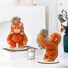 Niedliches Affen-Tischschild (2D) mit Babyäffchen und Plüschtier, Schreibtischdeko aus Holz für Zuhause oder Büro, herzerwärmendes Geschenk für Freunde