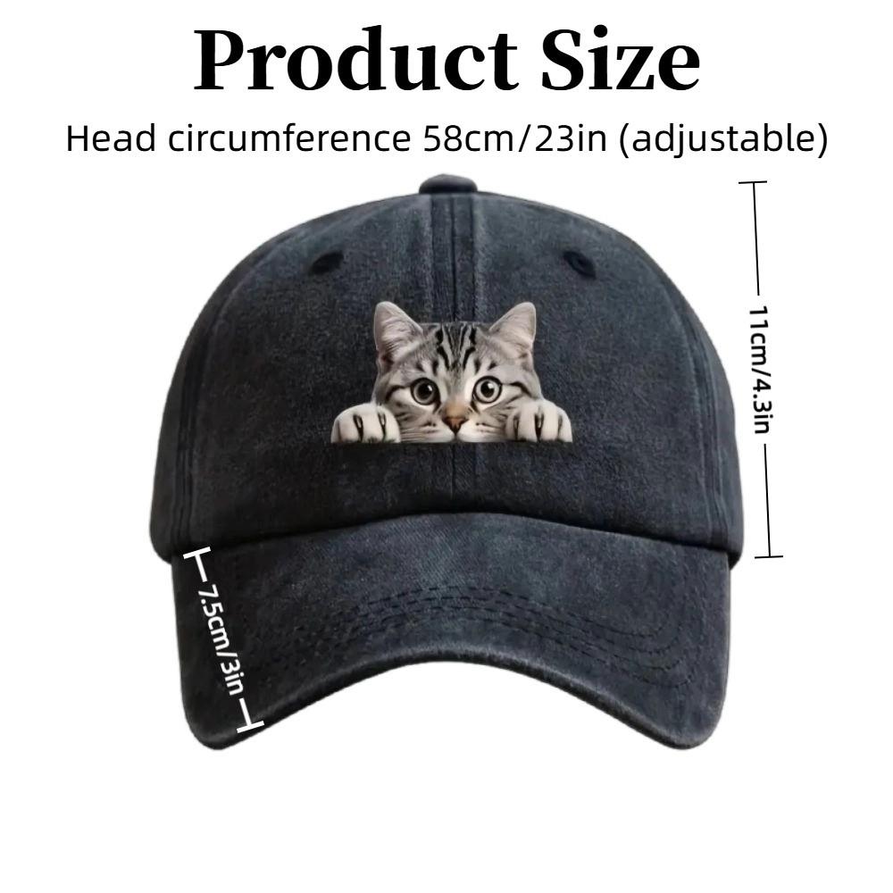 Verstellbare Katzen-Baseballkappe Coole Katze Sonnenhut Modische Wilde Trucker-Kappe Unisex-Stile