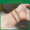 Geometric Zirconia Open Bracelet With Cubic Copper Material For Fashion Casual Wear