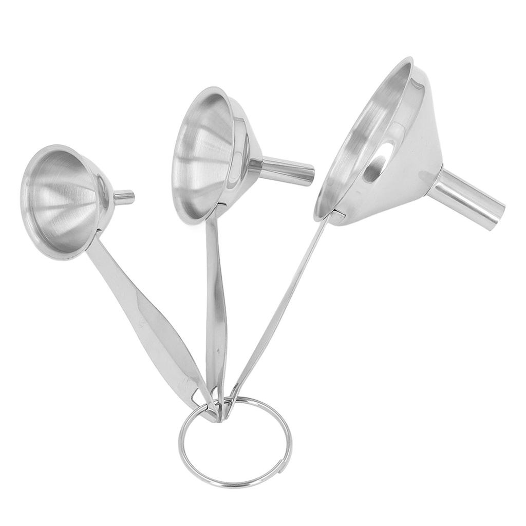 3PCS Small Funnels Stainless Steel Multifunctional Mini Filling Funnel Kit for Transferring Essential Oils Liquid Fluid