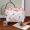Floral Cherry Cosmetic Bag With Breathable Polyester For Daily Use