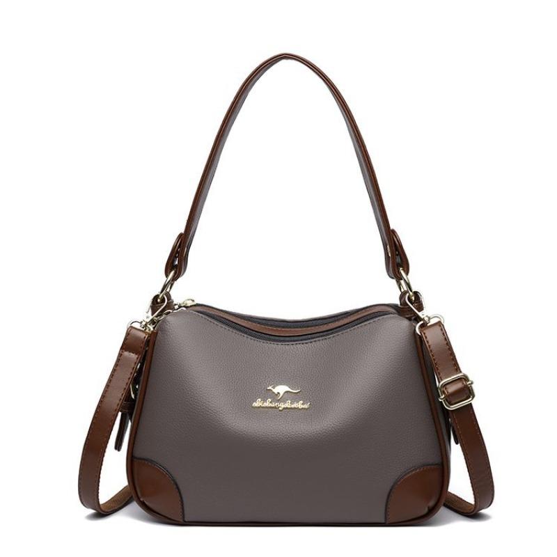 

women s bag new handbag women s bag large capacity soft leather shoulder messenger bag versatile hand bag One size fits all сірий колір