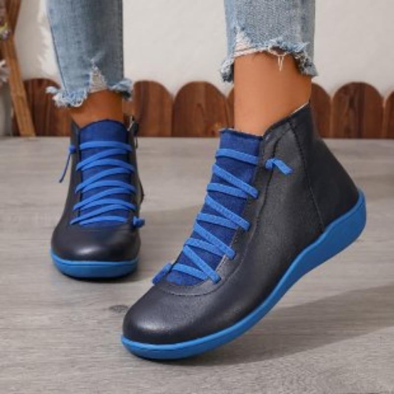 

Толстая подошва, боковая молния, повседневный, конфетный цвет, круглый носок, модный, высокий верх, новые модели весна-осень 43 синий