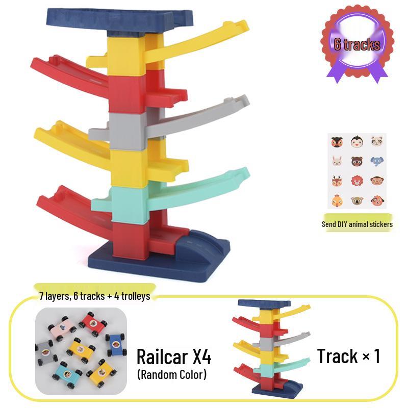 Children's Multi-layer Track & Inertial Car Building Set