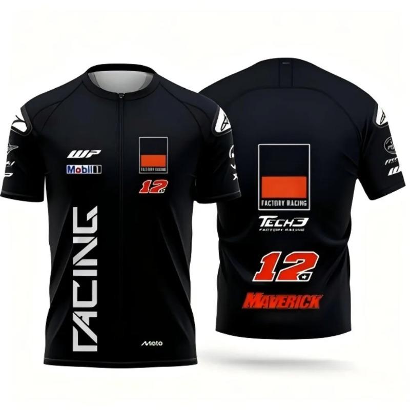 Baibao QIQI Zomer Ademend Sneldrogend Motorrace Nee. 37 2025 Pedro Acosta Casual Sport T-shirt met Korte Mouwen voor Dames en Heren S