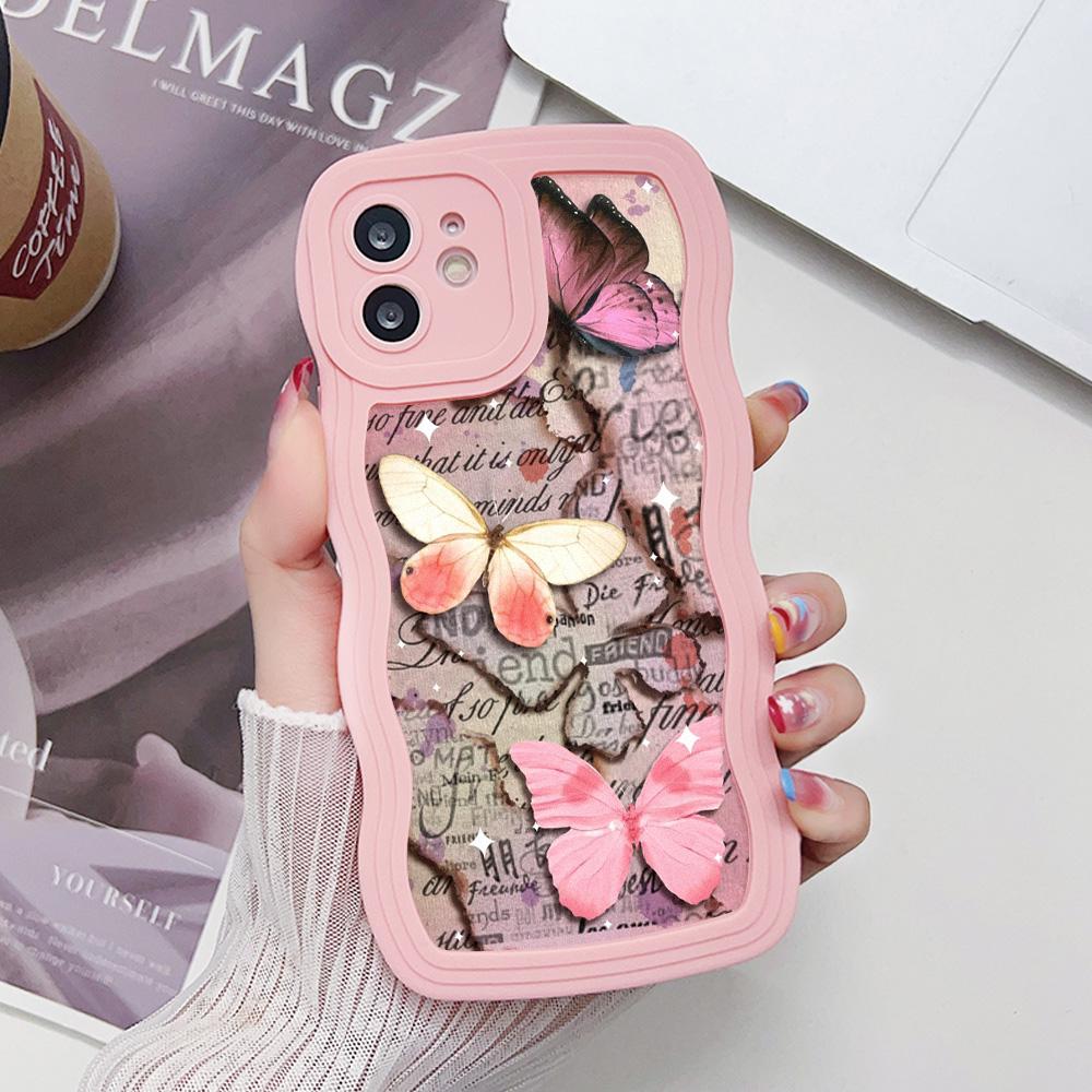 Mobile Phone Cases for iPhone 11 13 XR 15 Pro Max 12 14 Pro Max Case iPhone 16 7 Plus 8 Plus XS Max Big Wave Solid Color Cartoon Anti-drop Waterproof