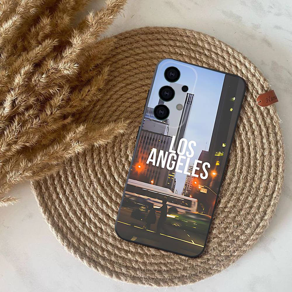 Travel Los Angeles California Phone Case For Samsung S25,S24,S21,S22,S23,S30,Ultra,S20,Plus,Fe,Lite,Note,10,9,5G Black Cover