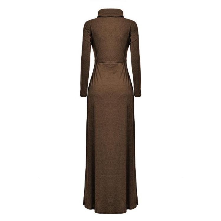 Women Plus Size Casual Long Dress Cotton Pullover Autumn Winter