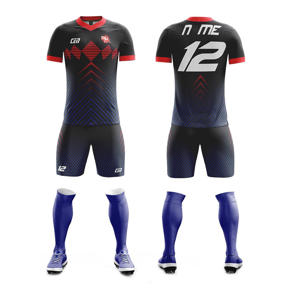 Nine-Action Football Jersey Men'S Suit Training Jersey Women'S Short-Sleeved Children'S Digital Printed Logo Jersey