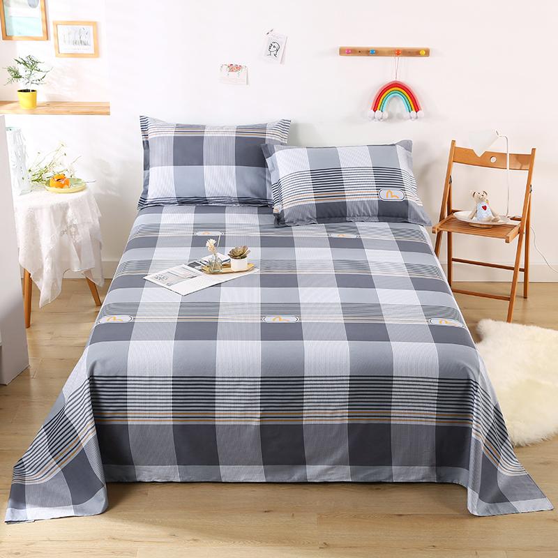 3Pcs Botanical Floral Pattern Bed Sheet Set 100% Cotton Skin-friendly Breathable Bedsheet Sets Home Flat Sheet with Pillowcases