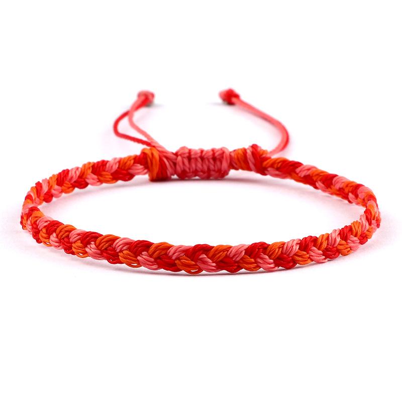 Adjustable Colorful Three-Strand Braided Waxed Thread Bracelet Set for Couples and Handmade Jewelry