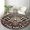 1Pc Viking theme Printed circular carpet, home door mat, outdoor travel protection carpet A1