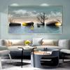 Modern Abstract Decorative Painting Deer Tree Ribbon Canvas Prints Wall Art Pictures for Living Room Light Luxury  Home Decor