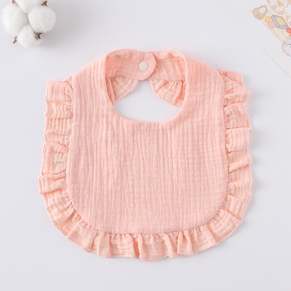 Ruffle Baby Drool Bibs: Pure Cotton Printed Lace Bibs